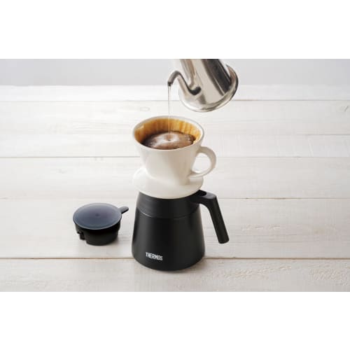 Thermos Vacuum Insulated Coffee Server 720ml Black All Parts Dishwasher Safe Coffee Dripper Thermos Structure Heat/Cold TTF-720 BK