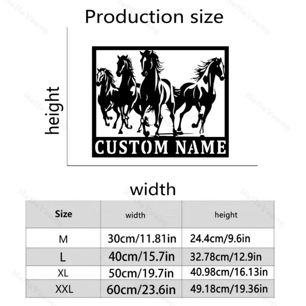 Custom Name Metal Sign Horse Silhouette Rustic Fairy Tale Theme Hot Sale Home Garden Kitchen Dining Decor