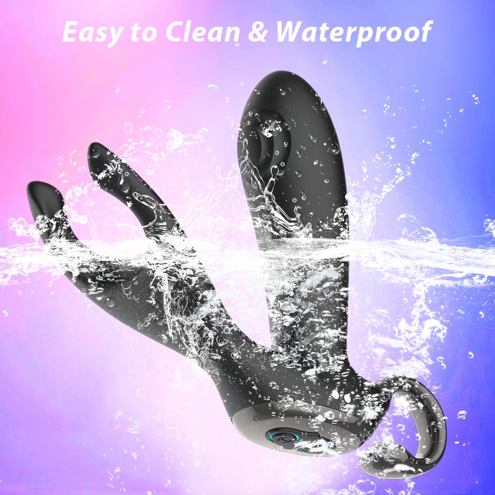 Prostate Massager Anal Vibrator Thrusting Vibrating 7 Modes with Cock Ring Anal Plug Anal Massager Male Sex Toys for Men Women and Couples