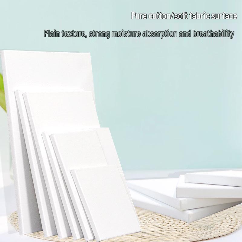 Student Pure Cotton Canvas Frame - Hand-Painted Solid Wood for DIY Acrylic/Gouache/Oil Painting