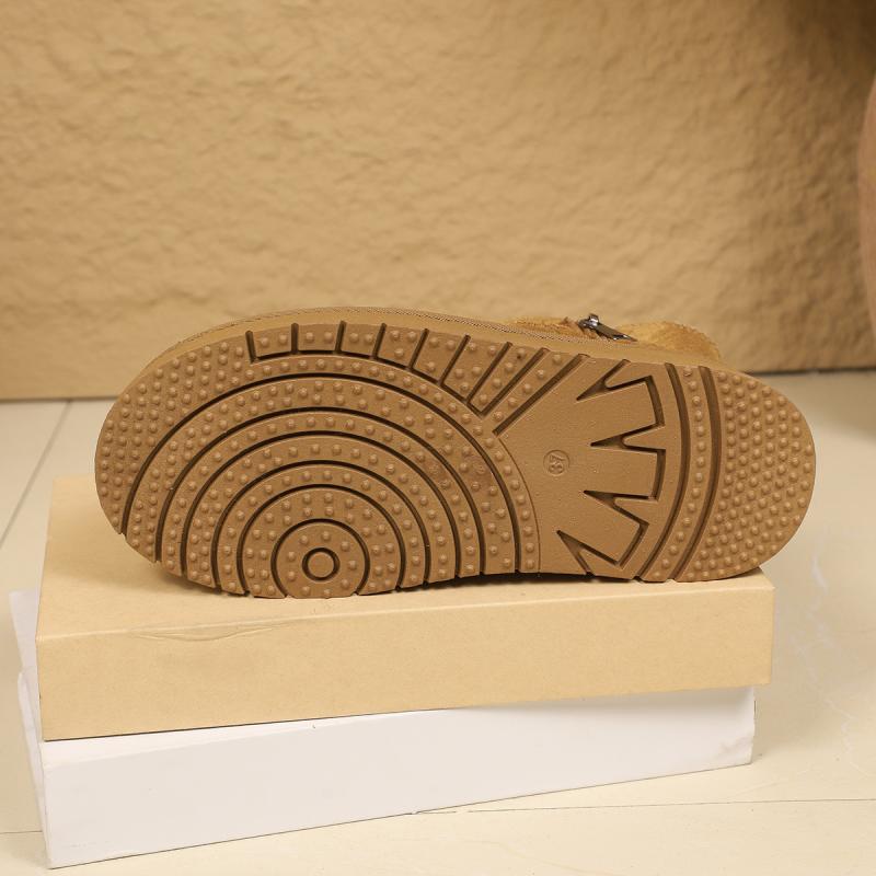 Side Zip Decoration Snow Boots Women 2025 Winter Fashion Thick Bottom Furry Ankle Boots Warm Short Plush Booties