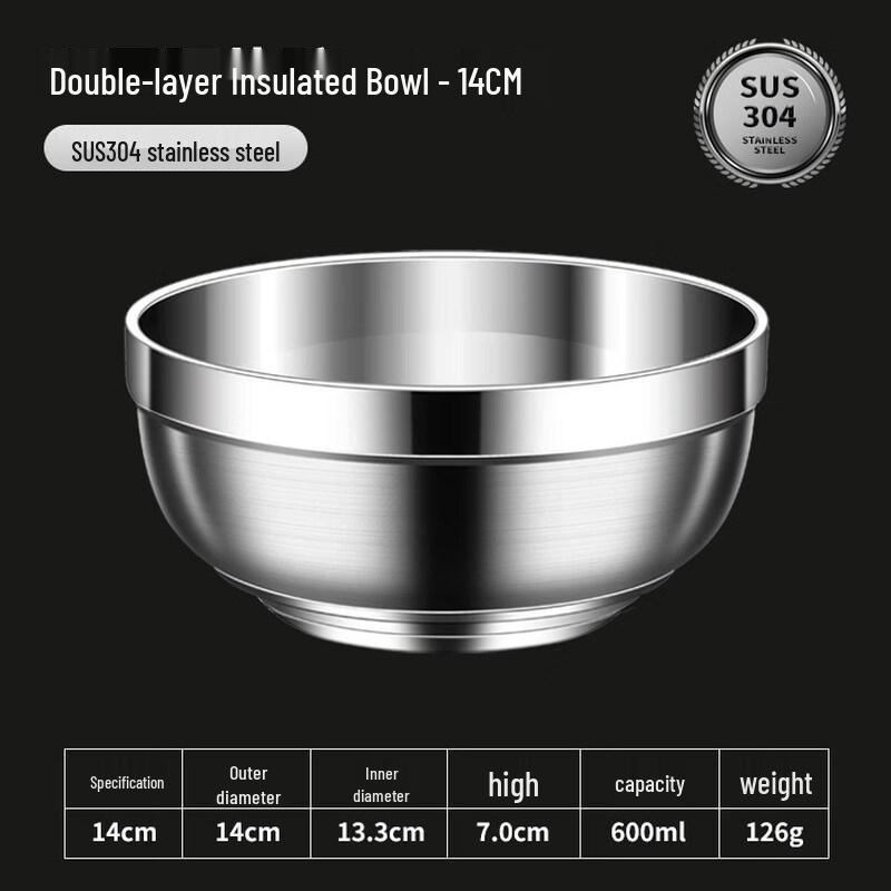 Zhebu Double-Layer Stainless Steel Rice Noodle Bowl