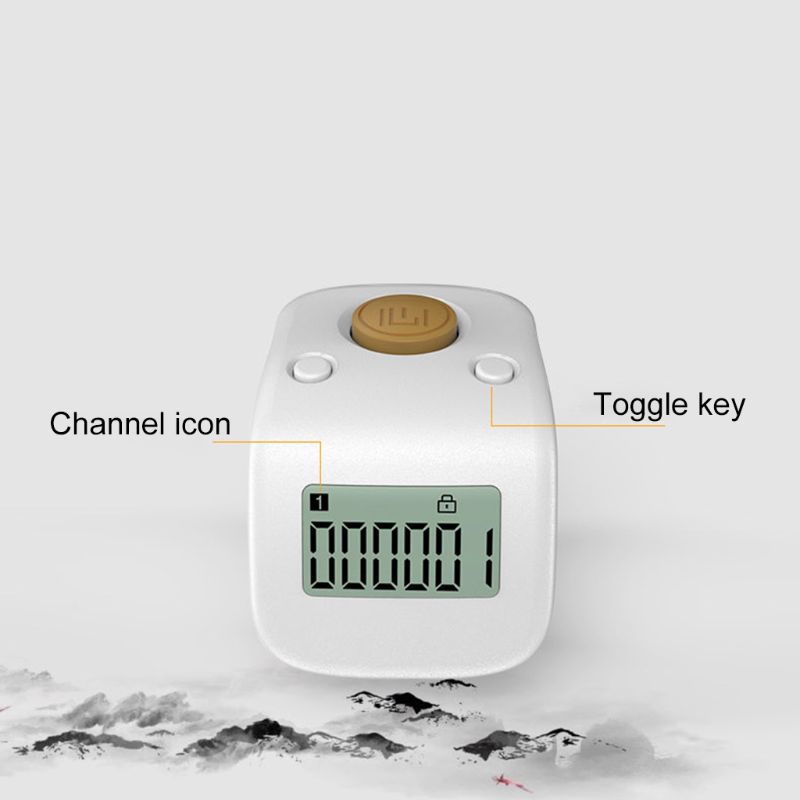 1Pc Convenient Counter Digital LCD Finger Ring Tally Counter 6 Channel Counting 6 Digit Beads Prayer Counter