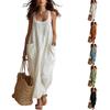 Women Casual Sleeveless Long Dress with Pockets Loose Fit Lightweight Summer Beach Dress Soft Fabric Comfortable Design