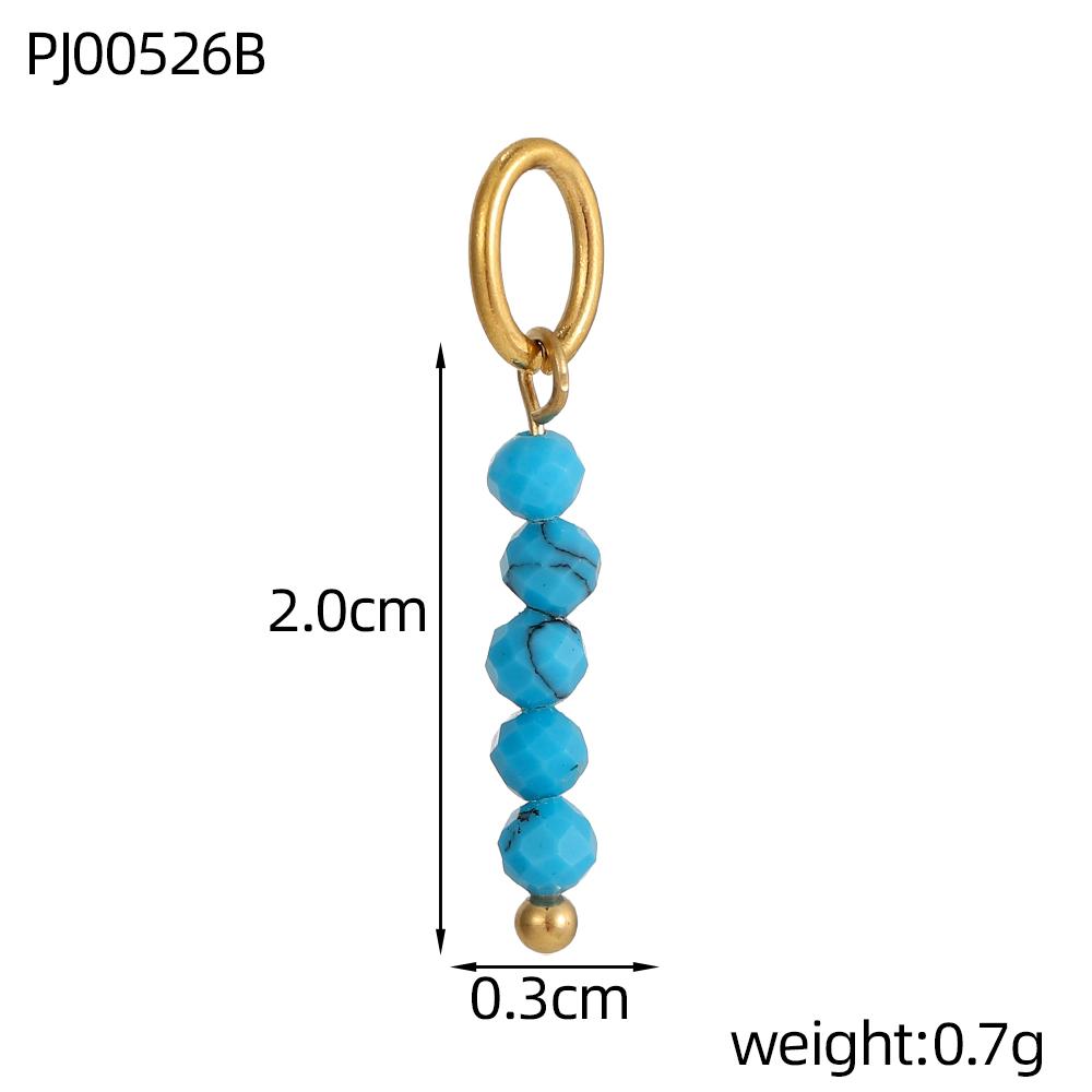 CARLIDANA2PCS Hot Sale Heart Colored Natural Stone Accessories Non Tarnish DIY Jewelry Plated Gold Stainless Steel Charm Pendant