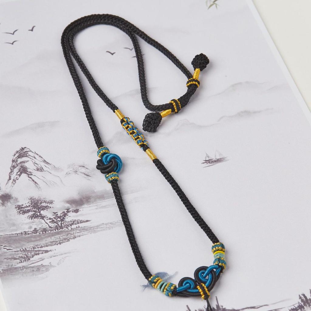 Stylish Adjustable Pendant Necklace for Men and Women - Non-fading, Handmade Rope Lanyard