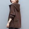 Women's Fleece-Lined Hooded Cardigan - Autumn/Winter 2024 Casual Loose Fit for Middle-Aged Moms
