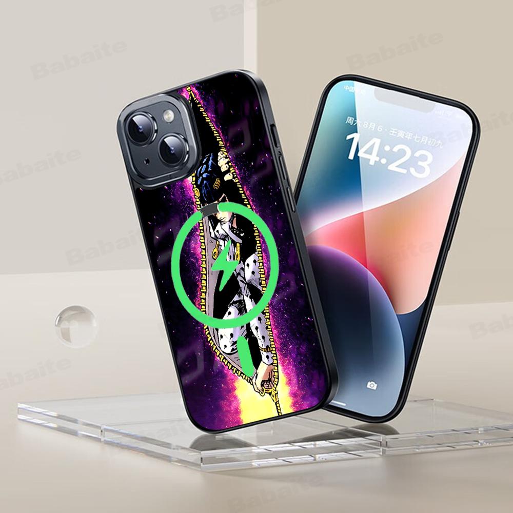 Classic Japanese Anime J-JOJO Cool Phone Case Magnetic Case For IPhone 16 14 13 12 11 15 Pro Max Plus For Magsafe