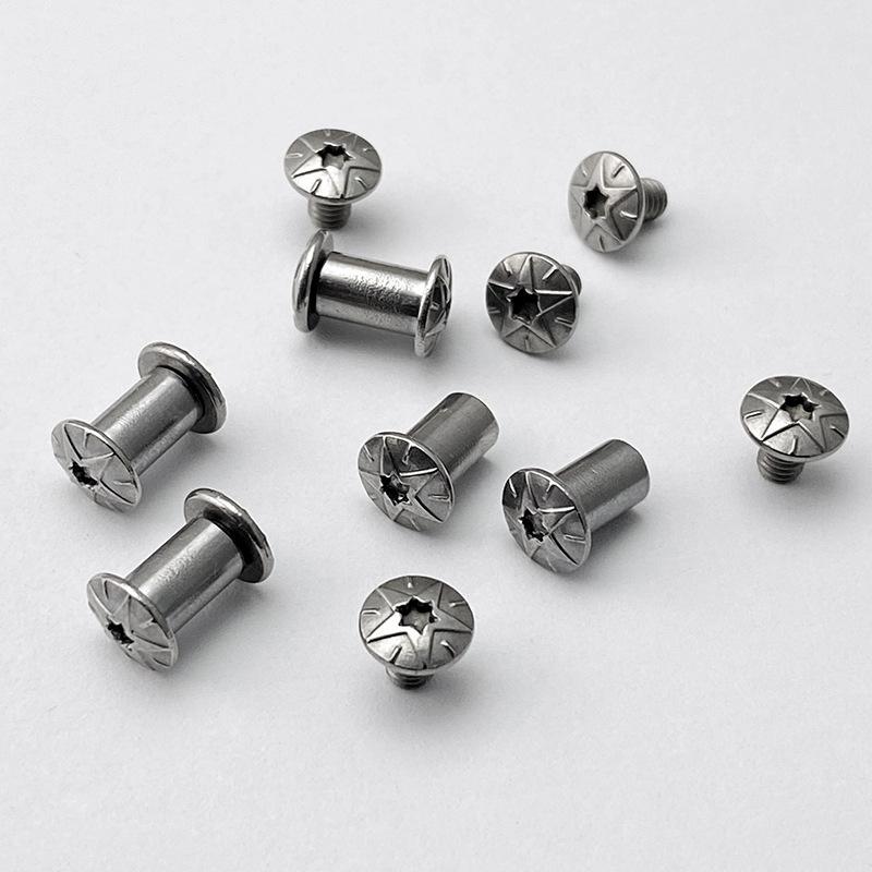 10 Sätze 5mm Lochdurchmesser Klappmessergriff Spindelschrauben M3.5 T8 Torxkopf DIY Werkzeuge Zubehör Schaftnieten Nägel