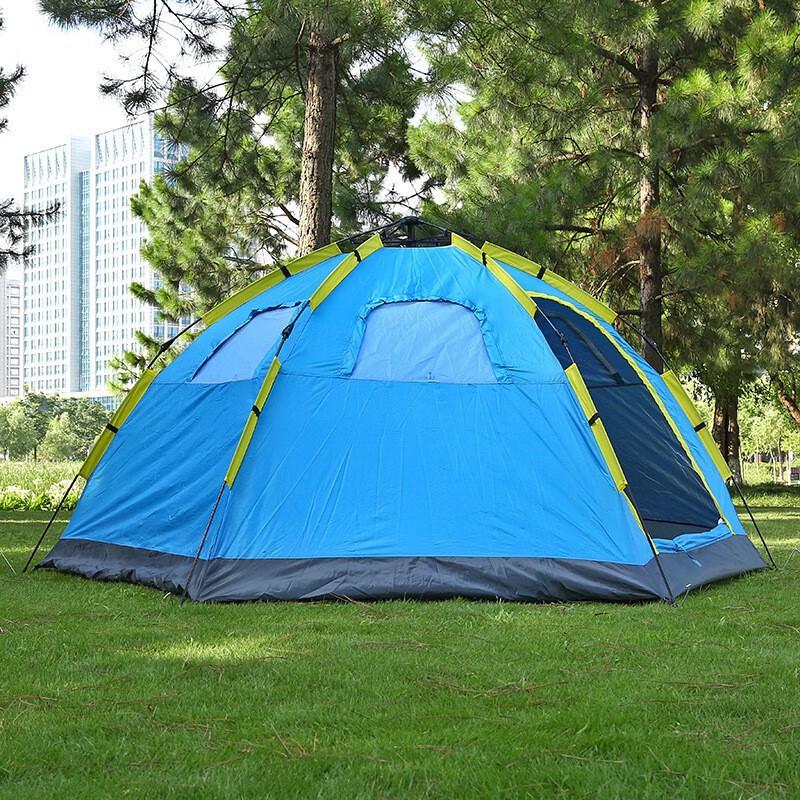 Outdoor Hexagonal Double Layer Camping Tent 305x240x145cm