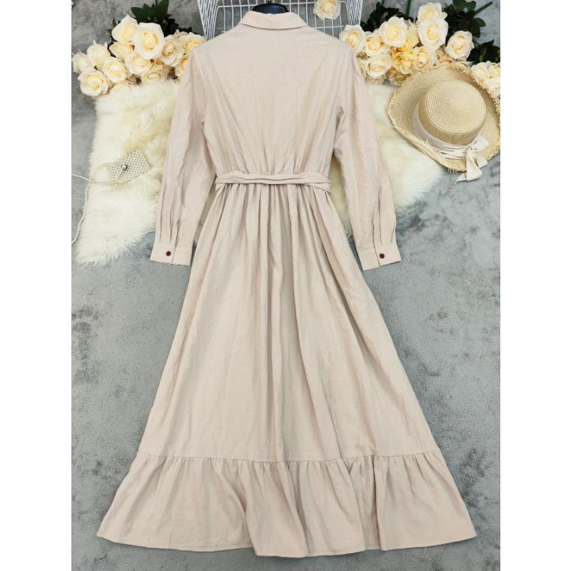 Women Vintage Bohemian Long Sleeve Long Casual Maxi Dress