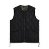Taion Unisex Military Crew Neck Double Zip Down Vest Black 2XL 004ZML-1