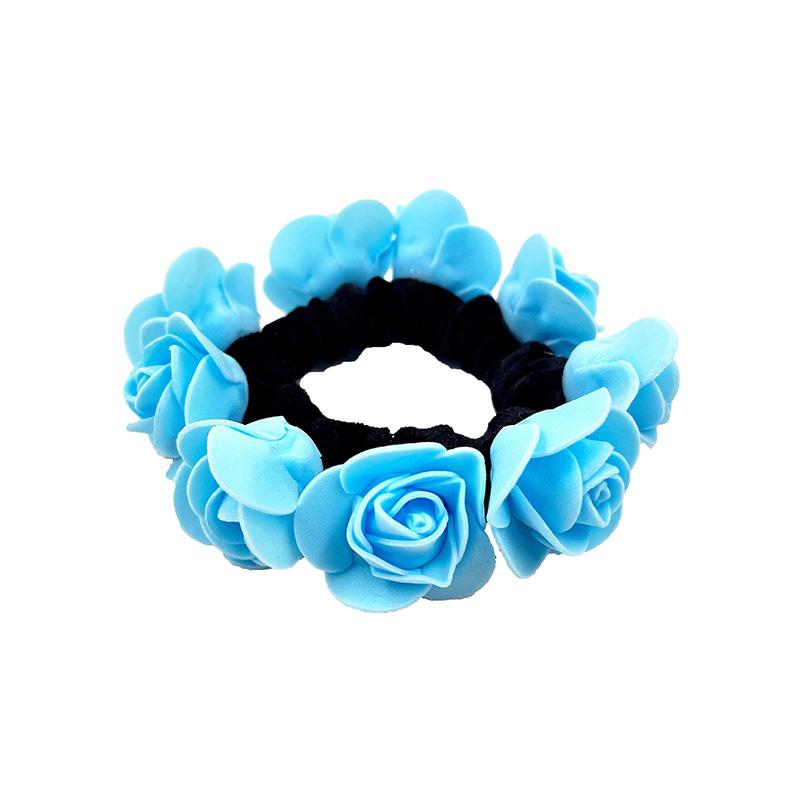1Pc Hair Accessory Girls Hair Tie Hairgrip High Elasticity Women Foam Flower Hair Ring Rose