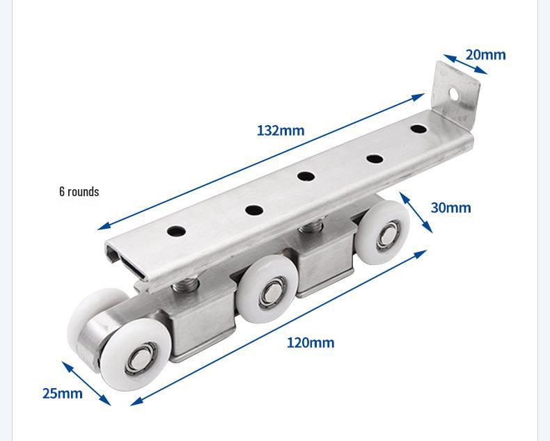 Sliding Door Silent 8-Wheel Stainless Steel Roller with Nylon Bearings for Furniture