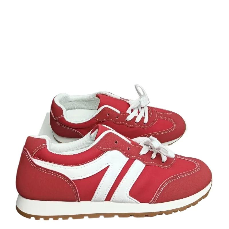 Plus Size 2025 Shoes Female Lace Up Women's Vulcanize Shoes Outdoor Women Sneakers Mixed Colors Low Heel Ladies Casual Shoes