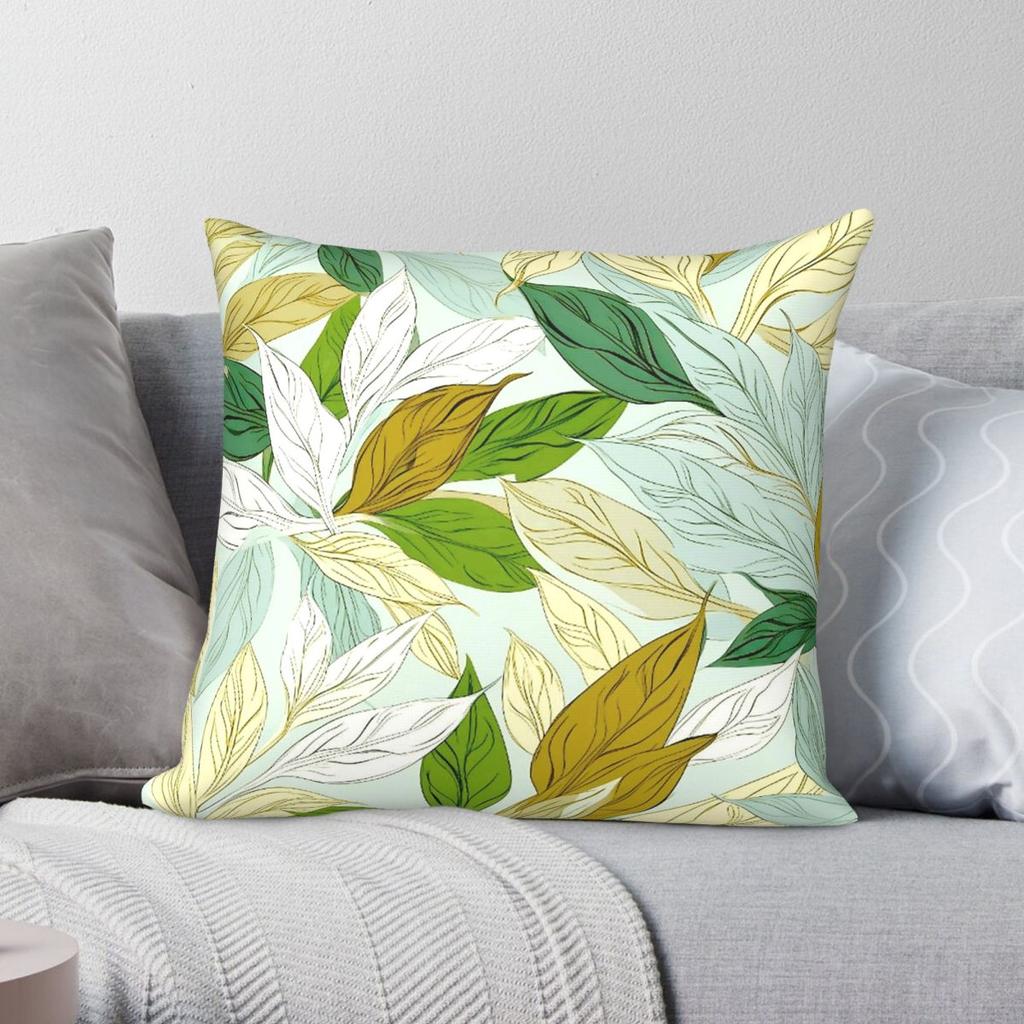 Blatt Salbei Beige Gesund Kissenbezug Polyester Leinen Samt Kreativ Reißverschluss Dekorative Kissenhülle Heimkissen Hülle