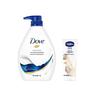 Deeply Nourishing Body Wash 1kg with Vaseline Peach Hand Cream 100ml Set