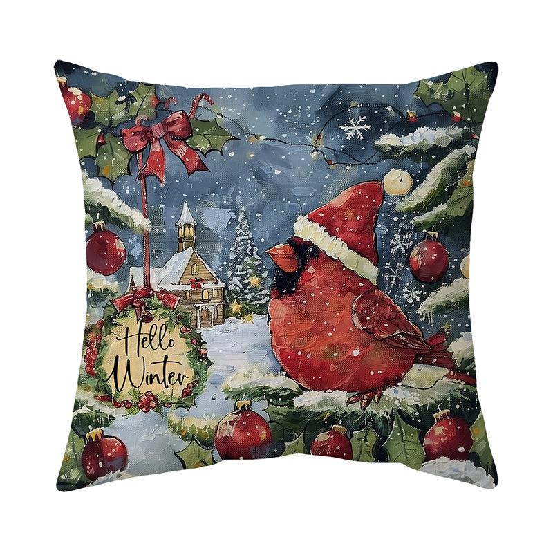 

Рождественская наволочка для диванной подушки с принтом снеговика, льняная наволочка, наволочка для автомобильной подушки 45 * 45Cm without core