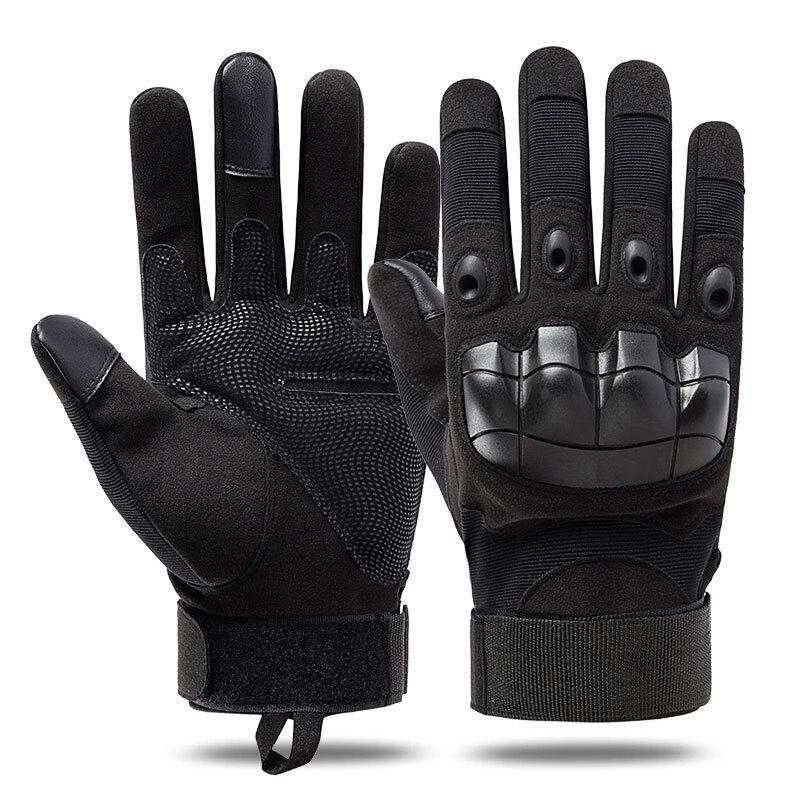 Longjian Men s Soft Shell Full Finger Motorcycle Riding Gloves