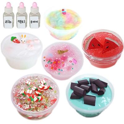 Smile Company 6 είδη χειροποίητων slime random box + Acti + Renew + διαλύτης, 1 σετ κορεατικά δημοφιλή παιχνίδια