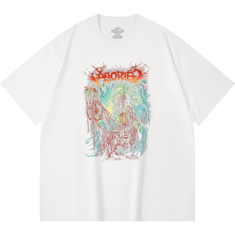 230 g/m² 100% Bavlna T-shirt Heavy Metal Rocková Kapela Tisk Populární Hudby Unisex Těžký Bavlněný T-shirt