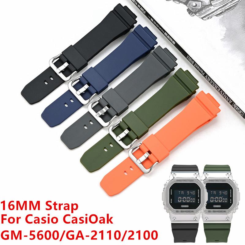 16mm Klokkereim For Casio G-Shock GM-5600/GA2100/GM2100 Hurtigutløsning TPU Sport Dykking gshock Klokkebånd Armbånd
