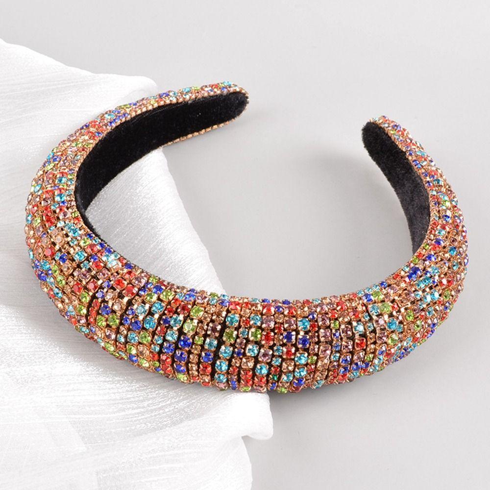 

Повязка на голову со стразами, повязка на голову для девочек, широкий обруч для волос в корейском стиле