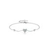 Moissanite 925 Sterling Silver Minimalist Heart-shaped Geometric Design Diamond Bracelet Adjustable Stacked Fashion Wedding Gift