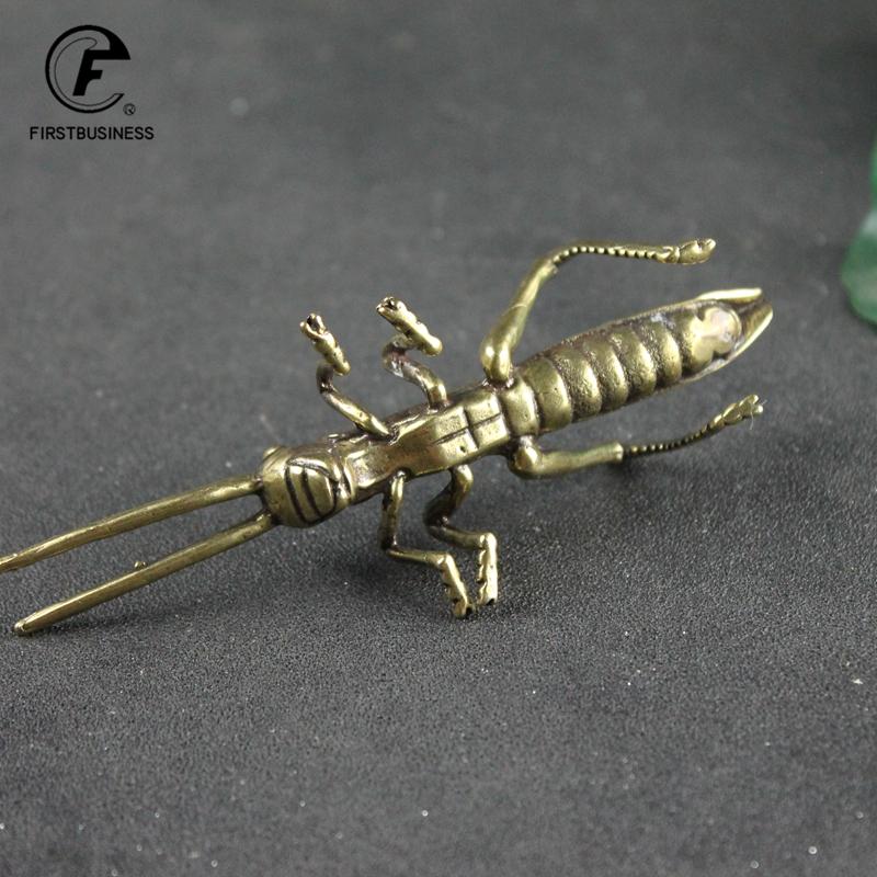 Pure Copper Beetle Craft Ornaments Retro Brass Insect Sculpture Tea Set Accessories Home Tea Pet Desk Decoration Teapot Lid Fork