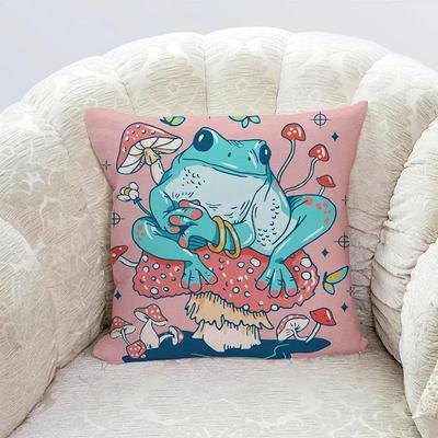 Luxuriöse Heimdeko Kissenbezug Wohnzimmer Sofa Kissenbezug Niedlicher Cartoon Frosch Muster Kissenbezug