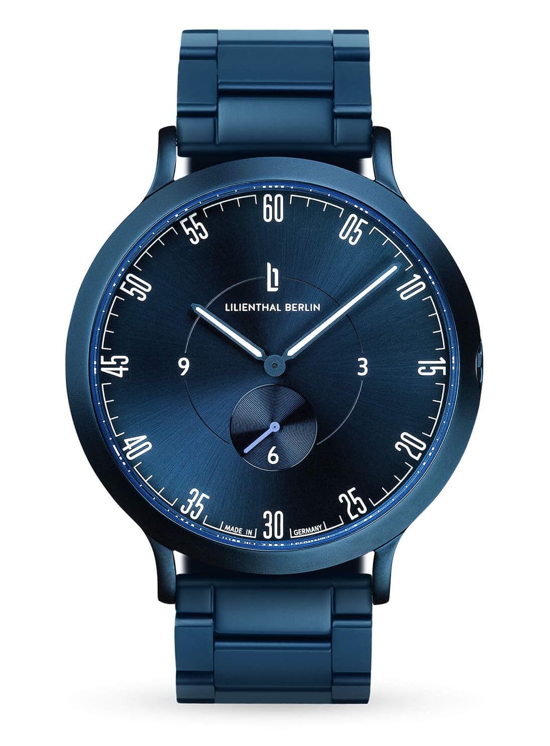 

Lilianthal Berlin Small Made in Blue Men s Watch, Seconds, Germany, L01-108-B040E, синій