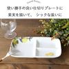 Adding color to your life: Set of 4 divided plates, single-plate style, fruit pattern, Mino ware, made in Japan, ceramic, microwave and dishwasher saf