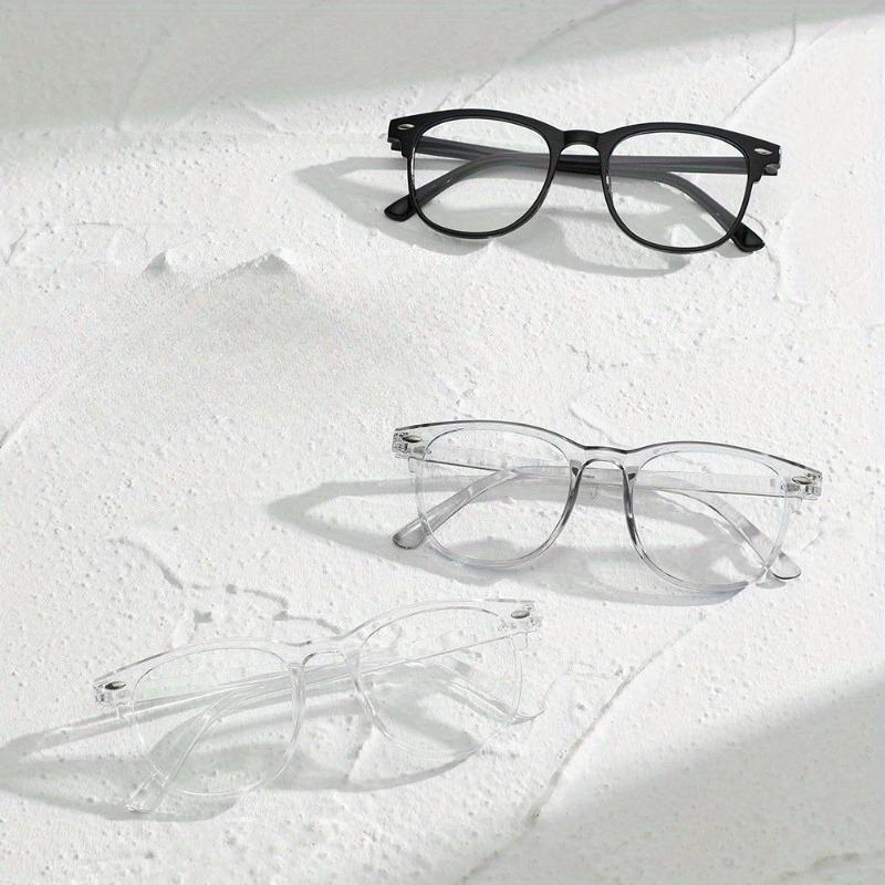3 Pairs of Retro Ultra Light Round Frame Glasses for Men and Women Multifunctional Fashionable Flat Glasses