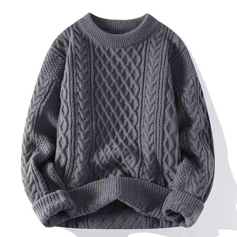 Herren Lockere Dicke Zopfmuster Pullover Pullover Lässig Winter Warm Oberbekleidung
