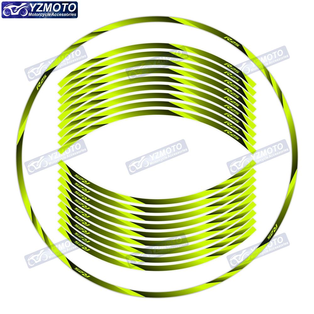 For YZF R25 YZF-R25 Motorcycle 17 Inch Front And Rear Wheel Stripe Wheel Decal Decorative Reflective Waterproof Rim Stickers