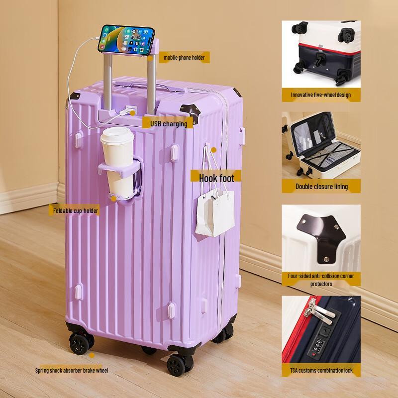 Lishen Large Capacity Travel Suitcase with Charging Port 52.49 inches
