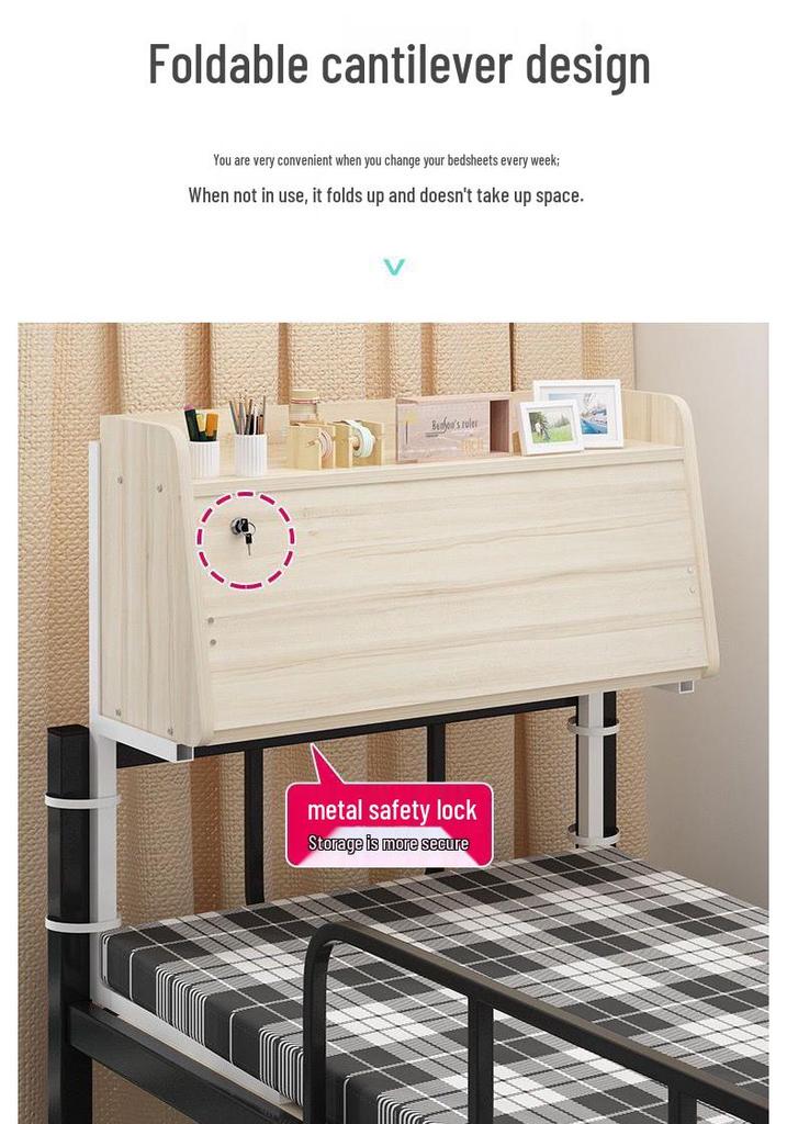 Widened Dormitory Bunk Bed with Suspended Folding Study Desk