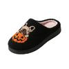 Damen Halloween Kürbis Baumwoll Hausschuhe für Winterwärme