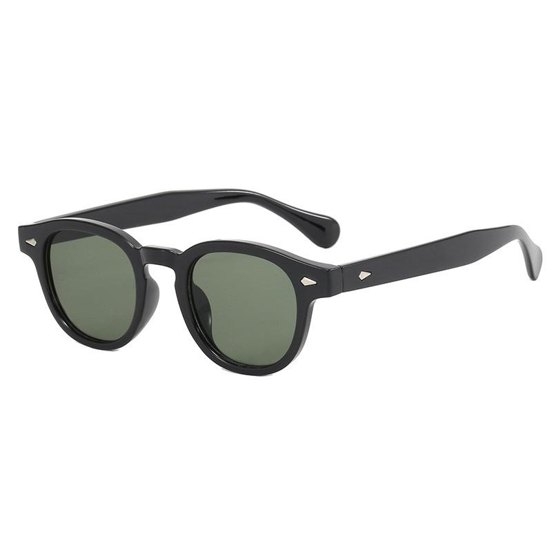 High Quality Fashion Retro Round Sun Glasses Women Rivets Decoration Men Shades UV400 Punk Leopard Sun Glasses