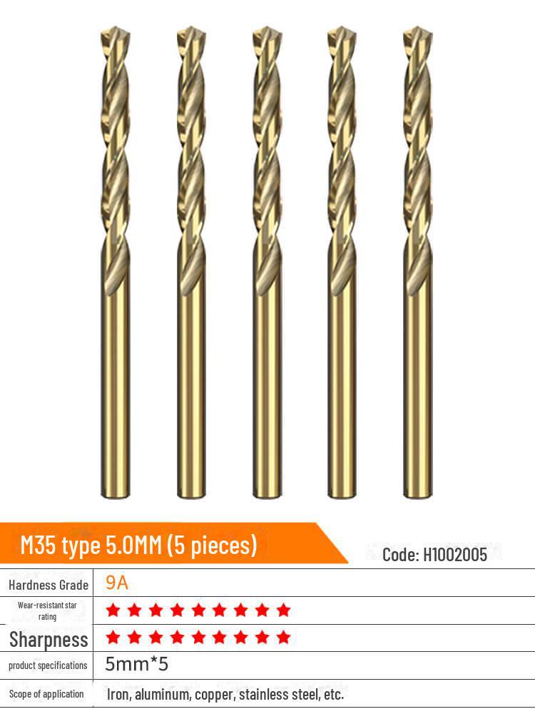 Huhao Cobalt Alloy Twist Drill Bit Set for Electric Hammer and Stainless Steel.
