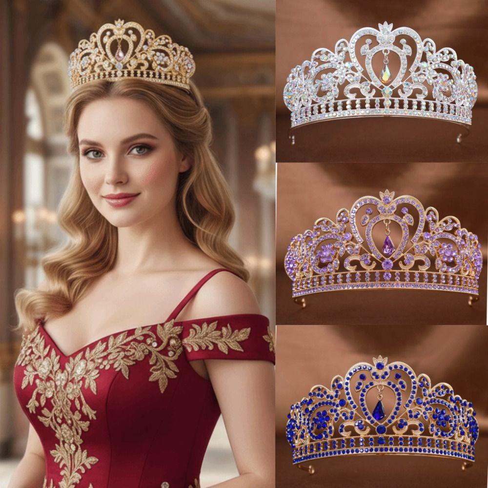 Fashion Crystal Rhinestone Tiaras Head Jewelry Lightweight Queen Princess Diadems Headdress Luxurious Wedding Bride Crowns Prom