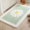 Felpudo de Baño Estilo Margarita Fresca, Felpudo Absorbente para Entrada de Baño, Alfombra Antideslizante para Ducha, Decoración del Hogar