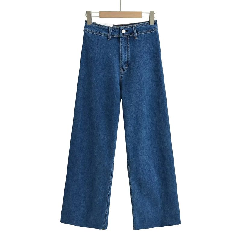 Spring New Women's Clothing French Vintage Style Fashion All-Match High Waist Stretch Nautica Style Micro-Pull Denim Pants