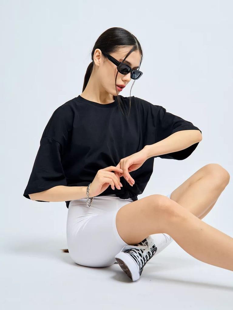 Cotton Soft T-shirt Women Men Casual Loose Oversized Summer Breathable Short Sleeve Heavyweight High Quality Male Female Clothing