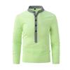 Men's Polo Shirt Long Sleeve Plaid Stand Neck T-shirt Spring Autumn Casual Fit Top Men