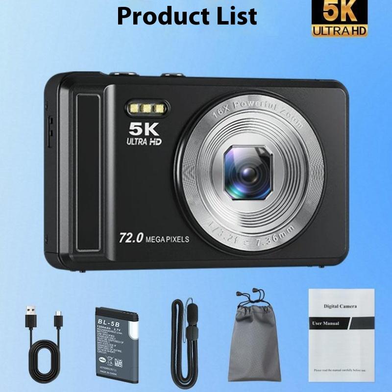 Portable Ccd Camera Campus Student Party 72 Million High Definition Card Machine 5k Shooting Digital Camera Home