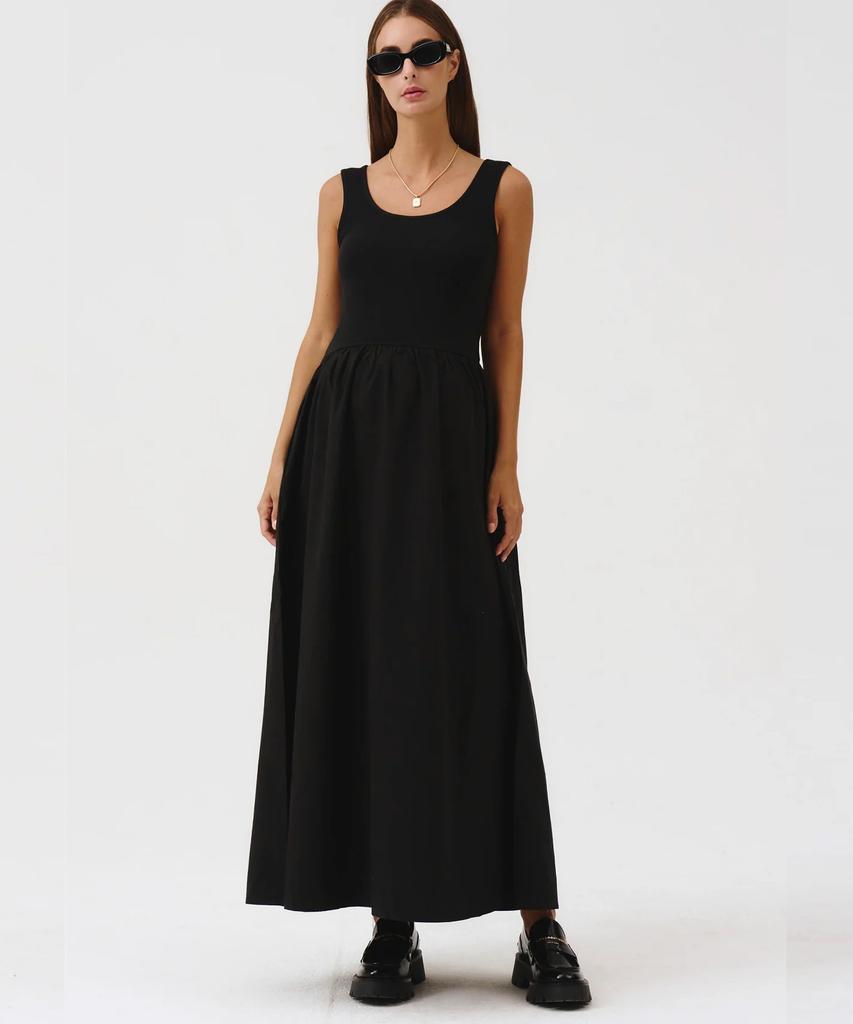 Nattingpicheubeos Essential Contrast Sleeveless Dress Black / Eggshell