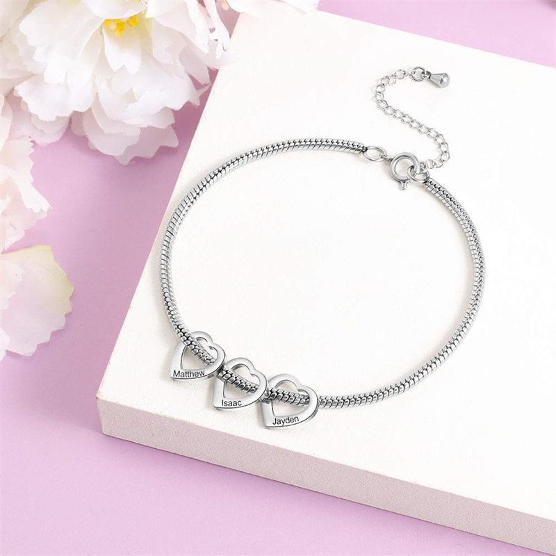 Women's Personalized Stainless Steel Heart Anklet Bracelet