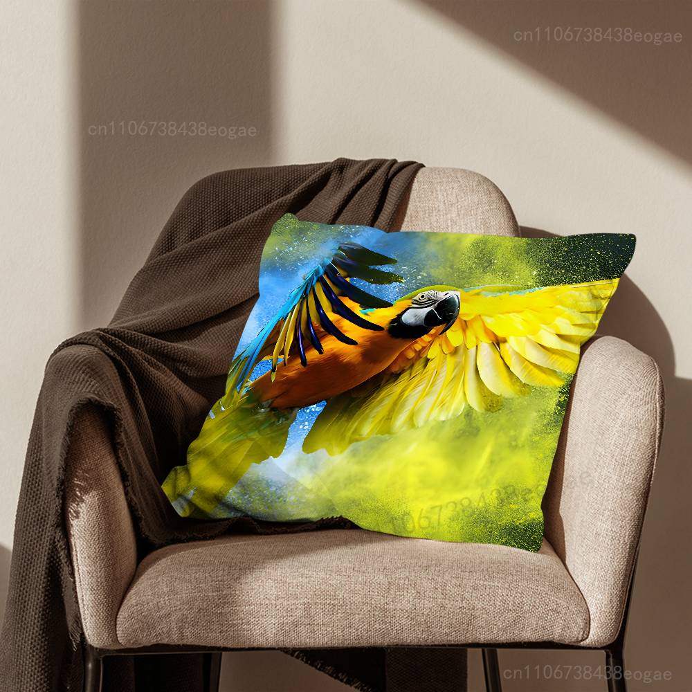Sztuka Ptaków Papuga Poszewka na Poduszkę Pokój Dzienny Pokrowiec na Poduszkę Sofa Odpowiedni do Dekoracji Domu Sypialni i Ochrony