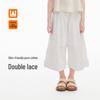 Girls' Lace Wide-Leg Cropped Casual Pants